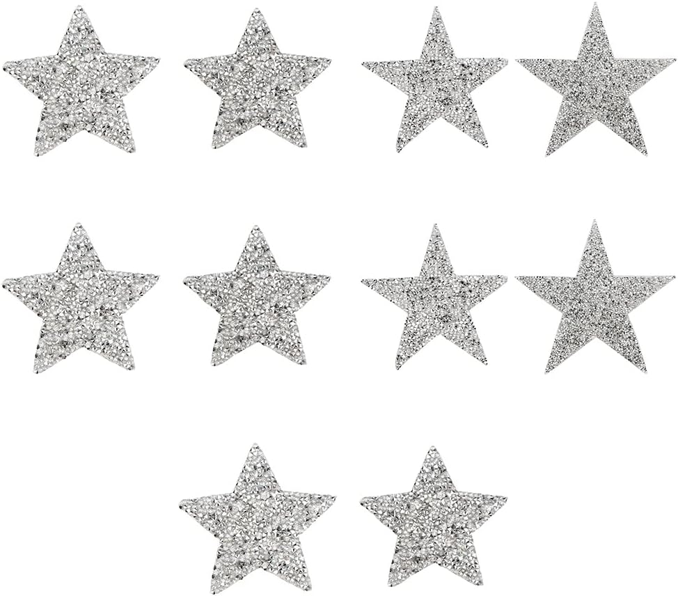 Fingerinspire Rhinestone 10pcs 2.5cm 0.98\" Wide DIY Handmade Sequins Flower Patches Beads Hat Bags Shoes Dress Pants Decorative Sticker Accessories F48Y13V250328V Rhinestone Butterfly