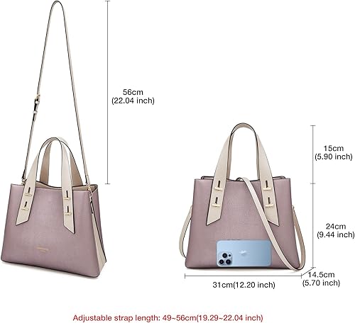 Miniatura 2 de LAORENTOU Monederos de cuero de vaca y bolso pequeño para mujer, bolso de mano para mujer, bolso de hombro para el día de la madre