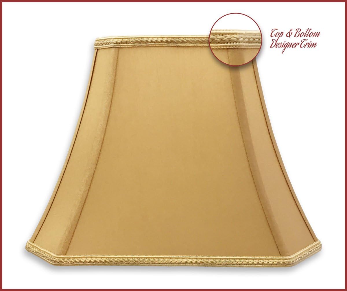 Super Sale 🛒 Royal Designs Rectangle Bell w Cut Corners Designer Lampshade - Antique Gold - (6.25 x 8) x (11 x 16) x 12 Black Friday Sale 2022 Royal Designs Rectangle Bell w Cut Corners Designer Lampshade - Antique Gold - (6.25 x 8) x (11 x 16) x 12
