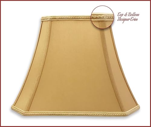 Miniatura 5 de Royal Designs, Inc. DSO-68-16AGL-2 - Juego de 2 pantallas de campana de diseño de corte rectangular, pantalla de seda de tela mediana con accesorio