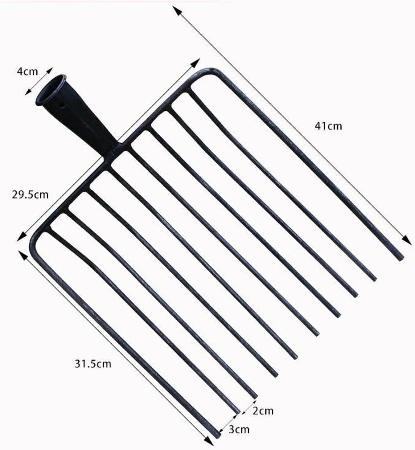 Pitchfork Replace Head Steel Replacement Fork Agricultural Tool Multifunctional Gardening Accessory Labor Saving Suitable for Farm Equipment G, 10 Teeth