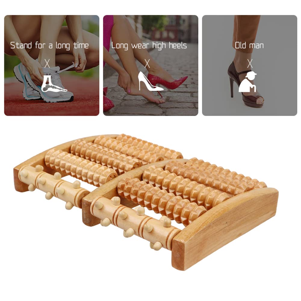5Ruedas Rodillo De Masaje De Pies De Madera Alivio del Dolor Y La Presión del Arco del Pie En La Fascitis Plantar Herramienta De Masaje Digital