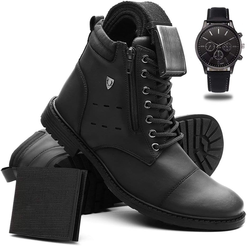 Kit Coturno Masculino Casual + Cinto + Carteira + Relógio em promoção! Veja a oferta e mais achadinhos de Botas & Coturnos Masculinos Hoje é o melhor dia para comprar Kit Coturno Masculino Casual + Cinto + Carteira + Relógio com aquele preço maroto! Promoção! Aproveite a oferta!