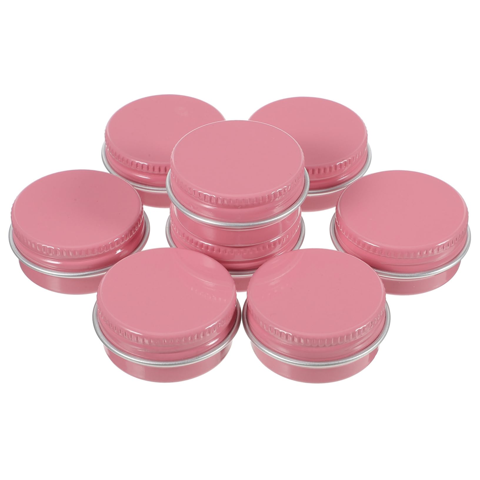 Operitacx 8pcs Box Candle Storage Jar Empty Tins Tin Metal Round Coffee Tins Makeup Containers Candle Tins Candle Jars for Making Candles Sample Bulk Pink Aluminum Travel