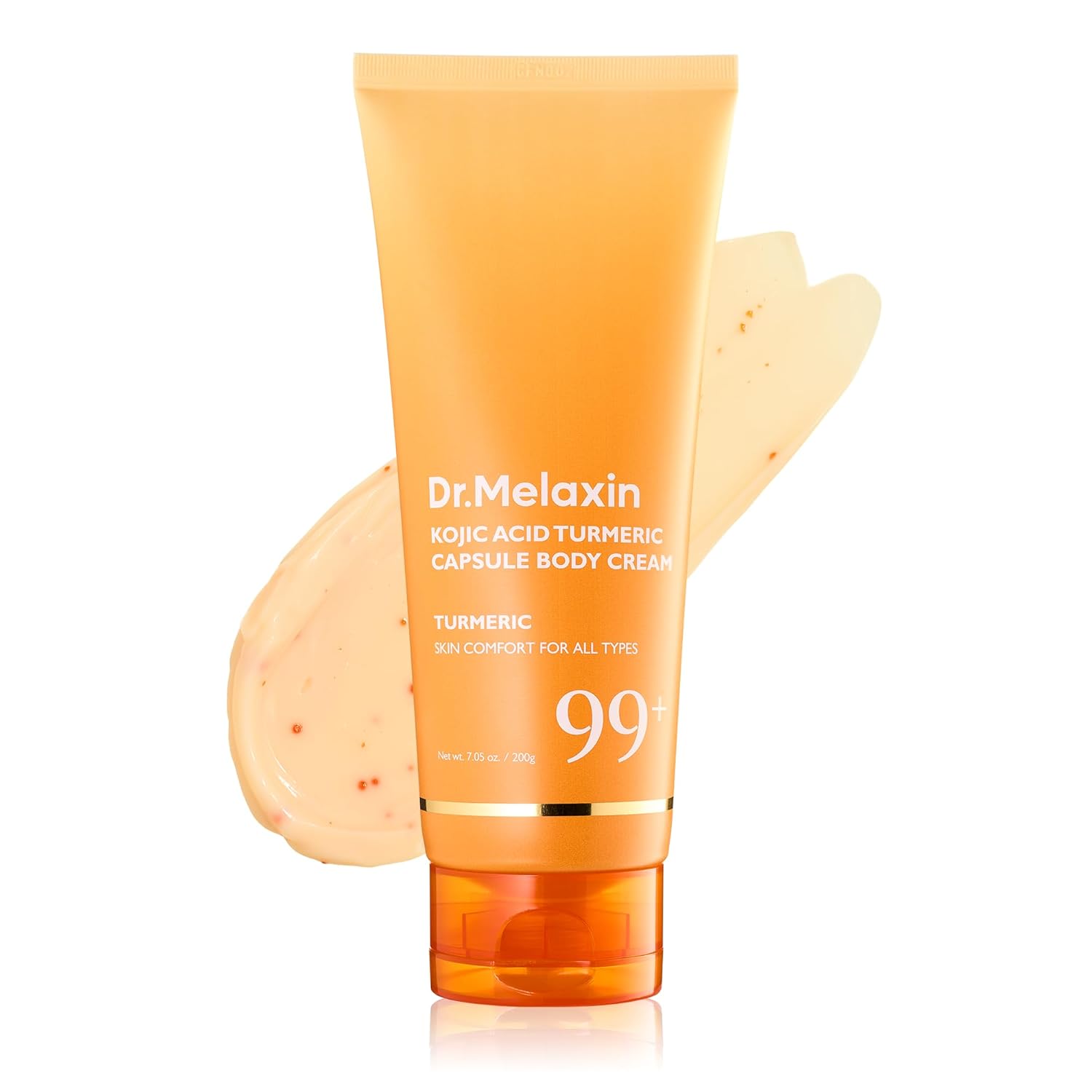 Dr.Melaxin Kojic Acid Turmeric Capsule Body Cream, Brightening Body Moisturizer for Dark Spots and Uneven Skin Tone, with Ceramides & Hyaluronic Acid, 200g