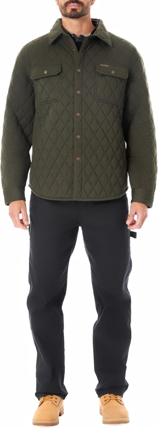 Smith's Workwear Snap Closure Diamond Quilted Knit Shirt-Jac - Image 6