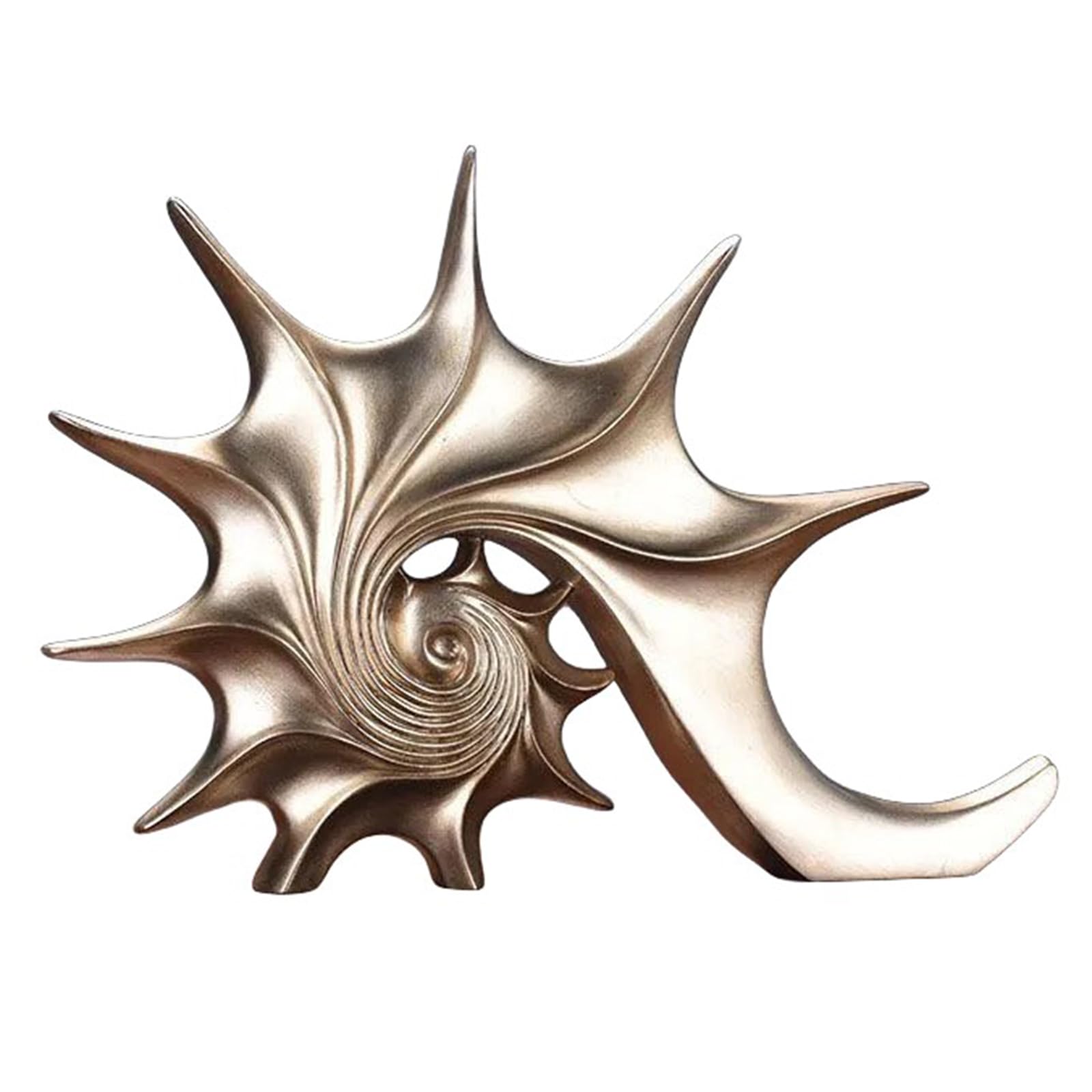 Zyqixluk Champagne Silver Resin Conch Statue Sculpture Conch Sculptures Decoration The Figurine On The Desk Beach Decorative Table Centerpieces For Office Home Living Room Wine Cabinet,