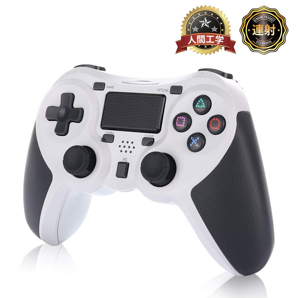 Amazon Co Jp Ps4 無線コントローラー Ps4 Pro Slim Pc対応 Hd振動 連射 ゲームパッド ゲームコントローラー Usb イヤホンジャック スピーカー内蔵 6軸センサー 高耐久ボタン ブラック 連射機能 ワイヤレス Bluetooth 無線接続 ゲーム