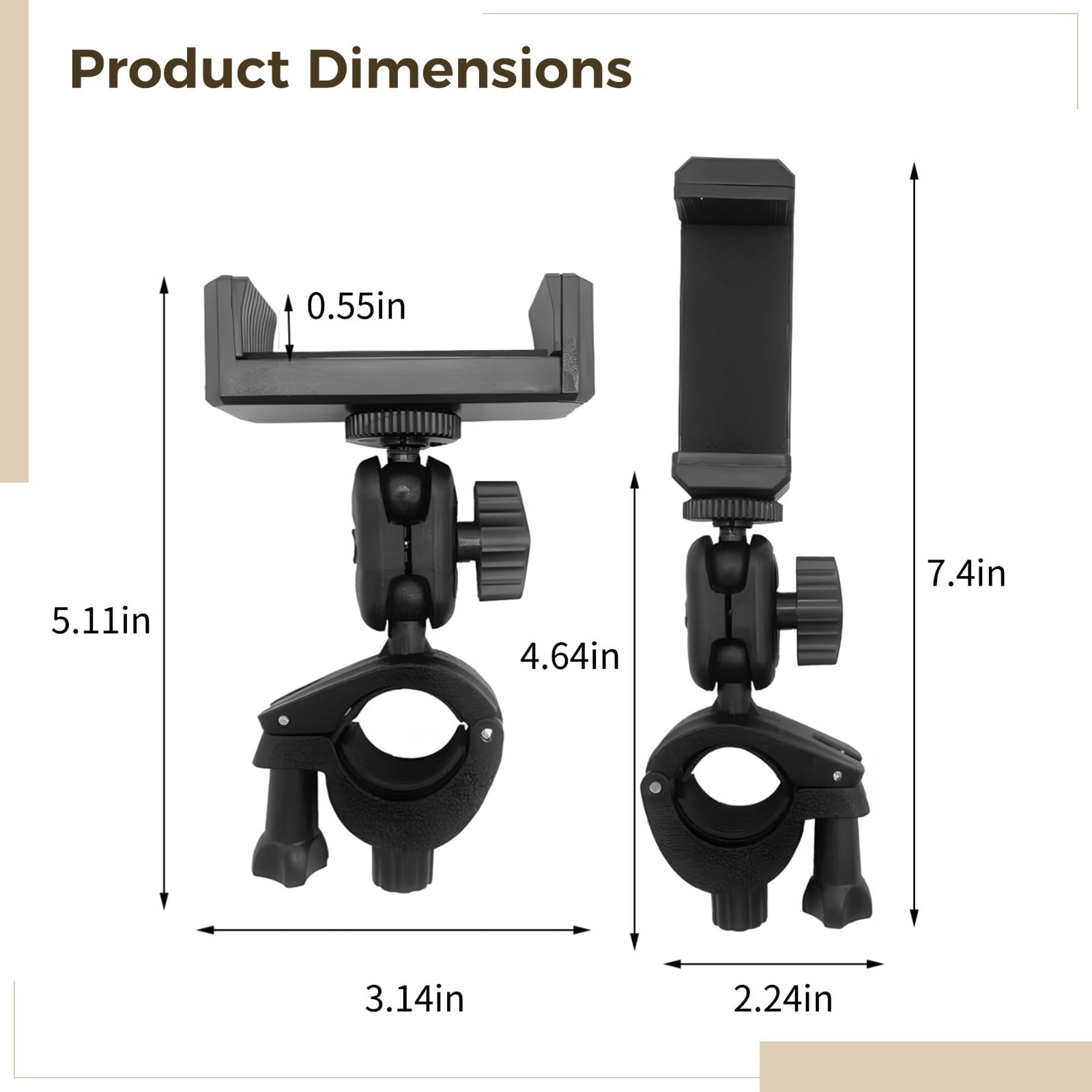 Support de téléphone portable rotatif à 360° pour trompette, fanfare lyre clip pour partitions de musique, compatible avec la plupart des smartphones,