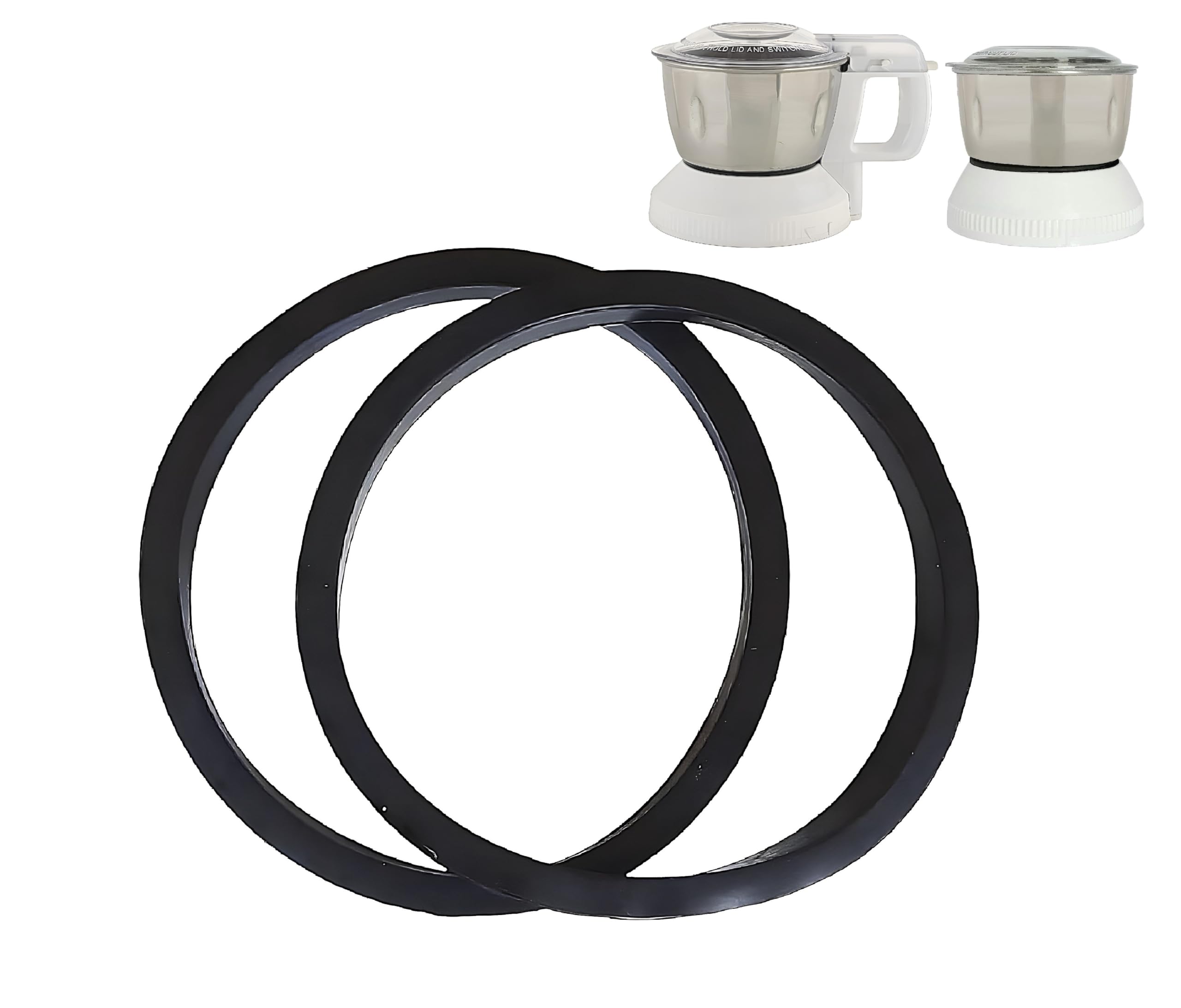Small Jar gaskets for "PANASONIC/NATIONAL PANASONIC" Mixer Grinder Jars (2 Units, Black) (Small Gaskets_9.8 cm)