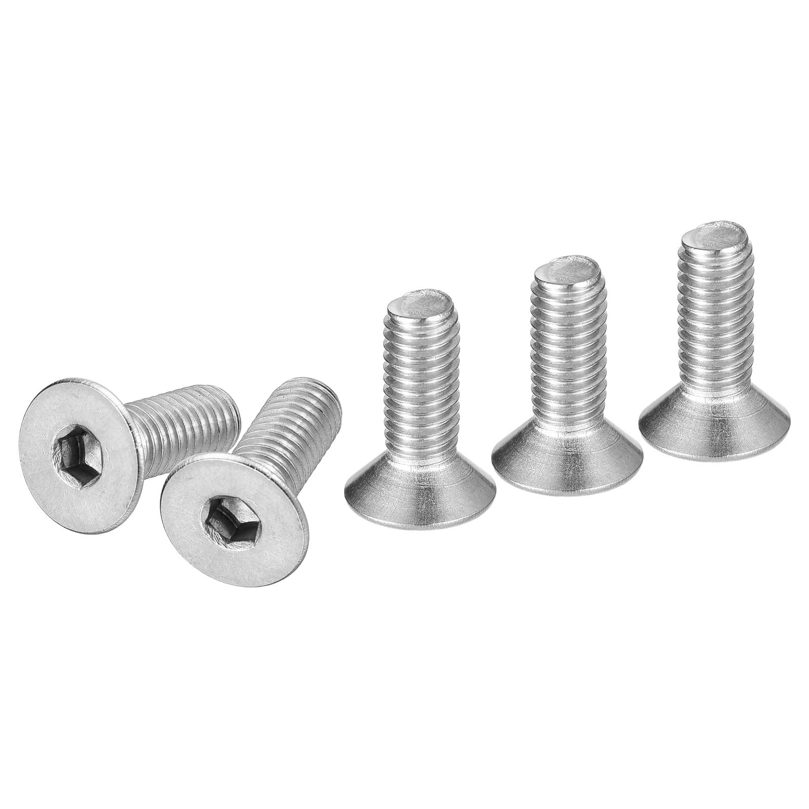 DTGN M5-0.8 x 14mm Flat Head Socket Cap Screws, 100 Pack 304 Stainless Steel Hex Socket Flat Head Screws, Full Thread