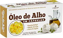 Óleo de Alho 30 Cápsulas Softgel - possui uma larga escala de aplicações, como em problemas de pele (acne), infecções do trato urinário, Micoses e doenças respiratórias (asma e bronquite)