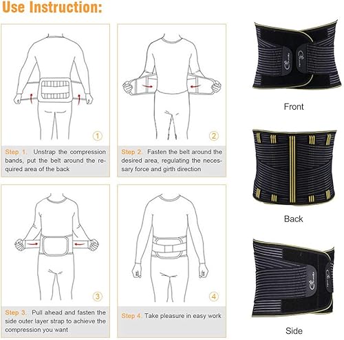 Miniatura 8 de SZ-Climax Back Brace Lumbar Support Belt Waist Backbrace for Back Pain Relief Sciatica Scoliosis and Herniated Disc Compression Belt for Men and