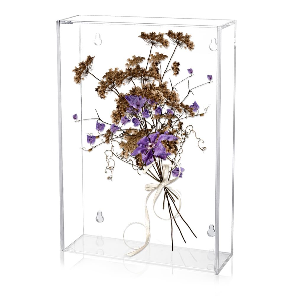 AHANDMAKER Acrylic Book Display Case, Wall Mount Clear Display Case for Bible, Book Protector Case Organizer Box for Collectible Books Action Figures Jewelry (7x10x2 inch)