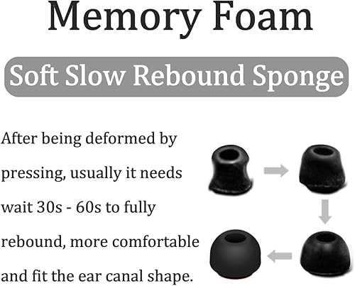 Miniatura 3 de 3 puntas de espuma viscoelástica para Voyager Legend 5200, repuesto pequeño, mediano y grande, 3 tamaños que reducen el ruido, cómodos auriculares