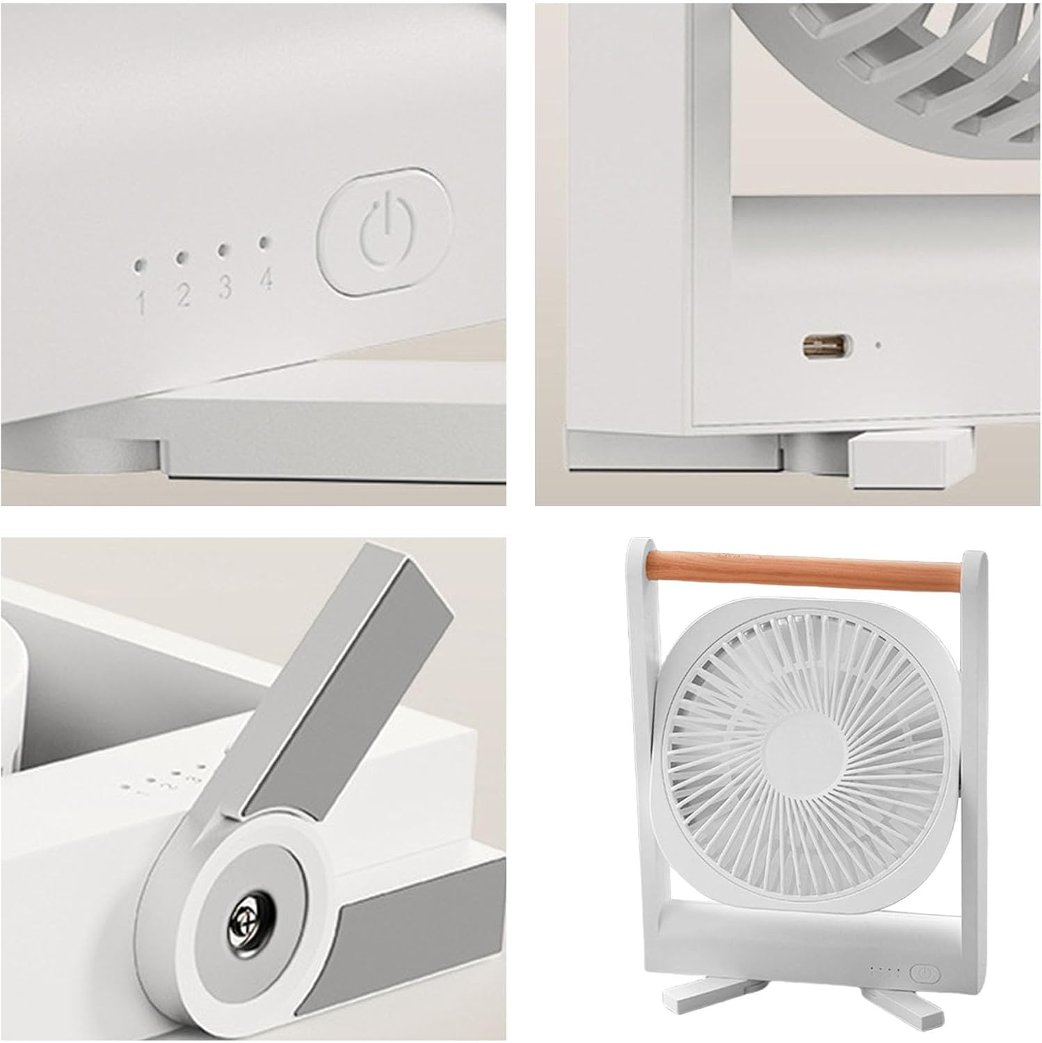 Rechargeable Small Fan With USB Charging And 4 Speed Adjustable Texture Suitable For Quiet And Efficient Cooling USB Electric Fan