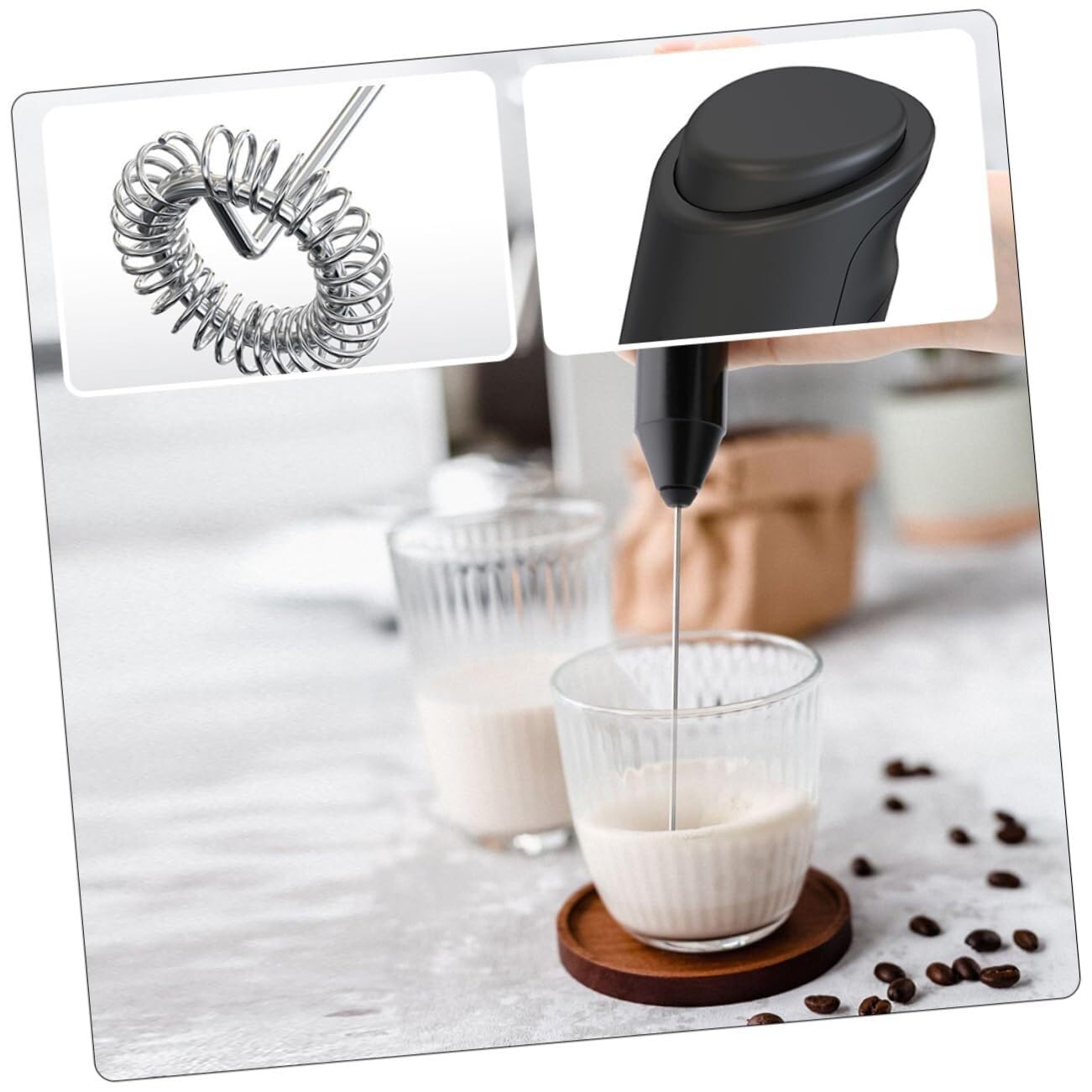Varillas de Batir para Cocinar Mezclador Eléctrico, Herramienta De Mezcla De Cocina, Mezclador De Bebidas Portátil, Herramienta For Hornear Pan Y Masa Huevos, Espumar, Batir