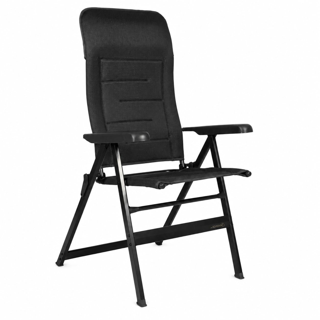 Aurum Campingstuhl Hochlehner – 7-Fach Verstellbarer Aluminium-Klappstuhl mit atmungsaktiv gepolstertem 3D-Bezug, 50 cm Sitzbreite, bis 120 kg – für Camping, Caravan und Garten