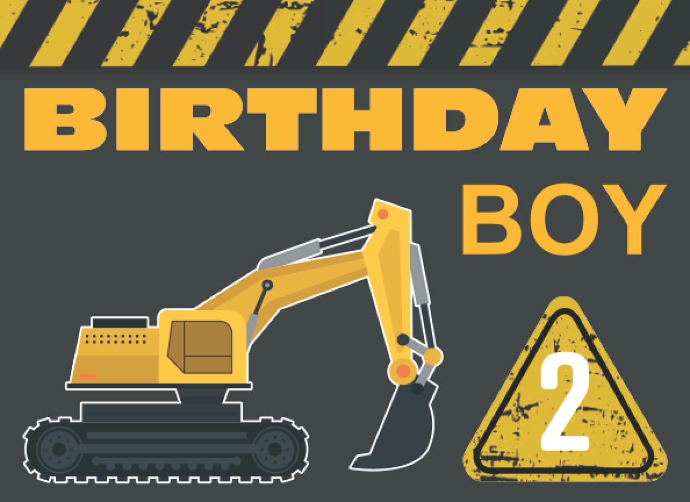 Birthday Boy 2: Happy Birthday Guest Book Construction Site Vehicle Excavator Theme Gift for Kids 2nd Years Old. Personalized Anniversary Party ...
