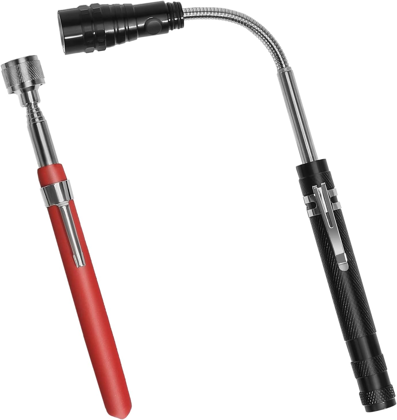 Gutimore Telescoping Magnetic Pickup tool Pack of 2, Extenable Telescoping magnet pickup with LED Light, 10lb Telescoping Magnet Pickup, for Hard to Reach Place(Extra 4 batteries)…