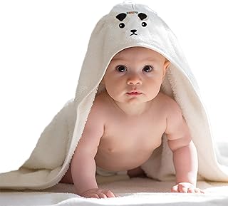 Hooded Baby Bath Towels for Newborn Essentials 41" x 41" (Large) Kid Towel with Hood for Toddler Babies Infant Baby Towels with Hood Cosas para Bebes recien nacidos Baby Bath Items (White)