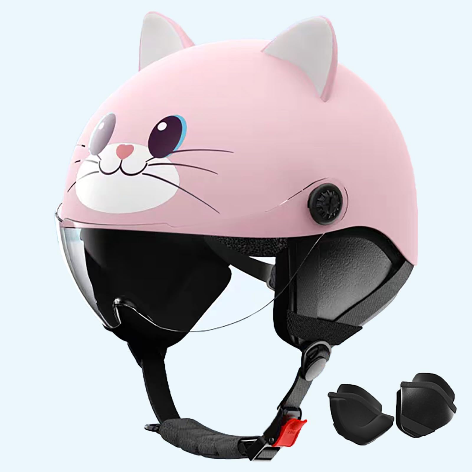 Casco De Moto Jet para Niños | Casco De Bicicleta Infantil | Casco De Scooter Infantil | con Visera | Homologado Según ECE 22.06 | para Niños Y Niñas De 3 A 12 Años