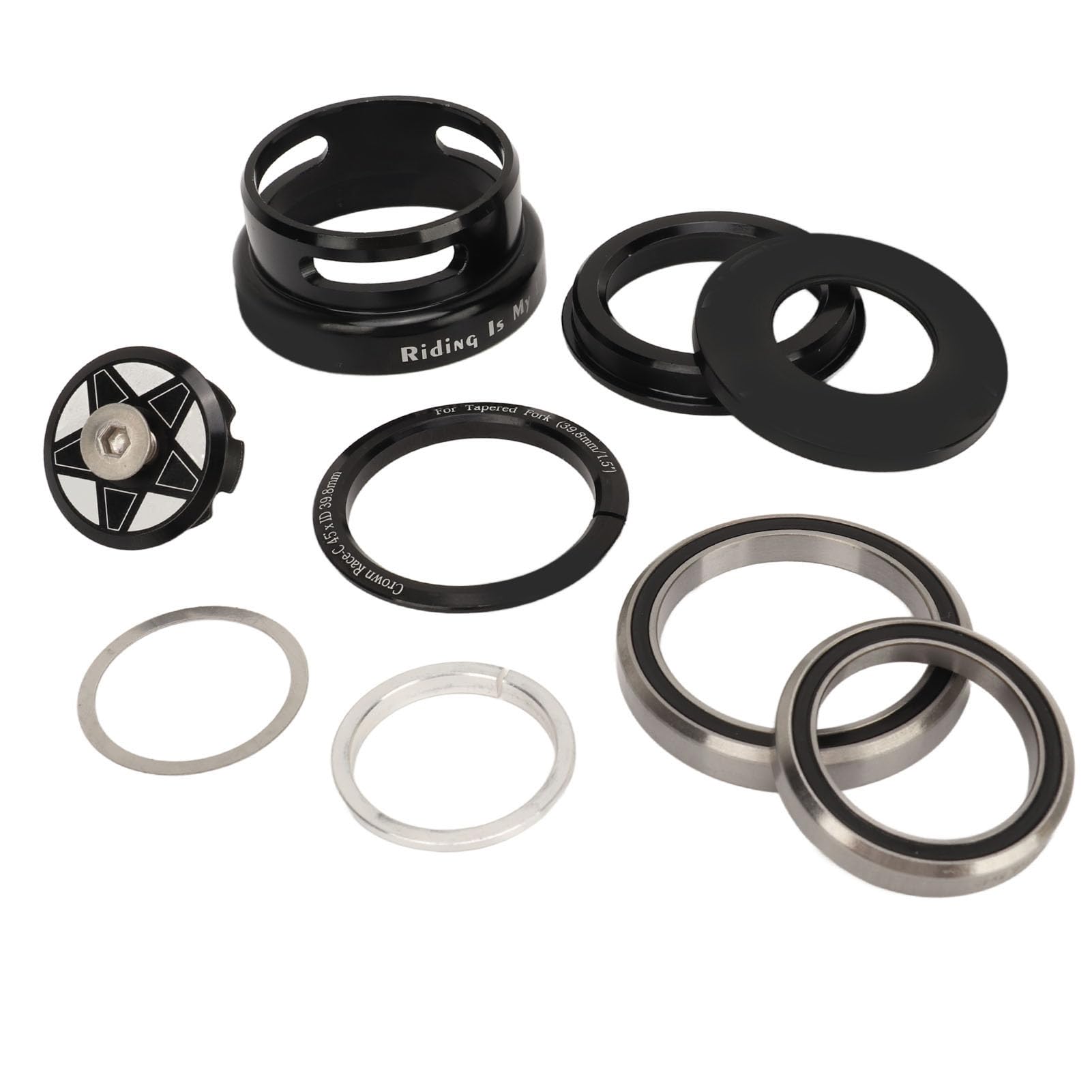 Juego de dirección y horquilla de bicicleta de aleación de aluminio para potencia de horquilla delantera de bicicleta con cuadro de tubo recto de 49,7 mm.