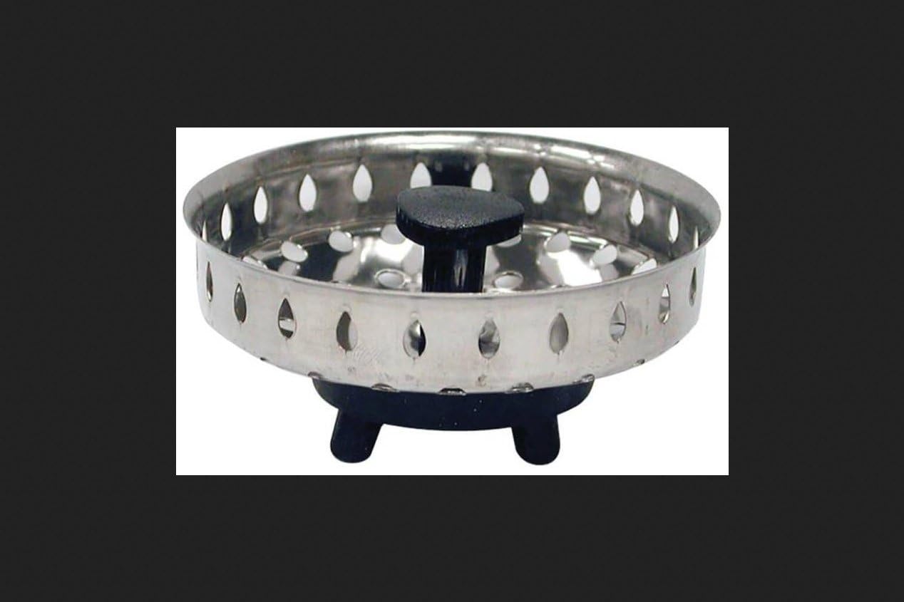 Danco 86720 Universal Basket Strainer with Rubber Stopper, Stainless Steel, Chrome Plated