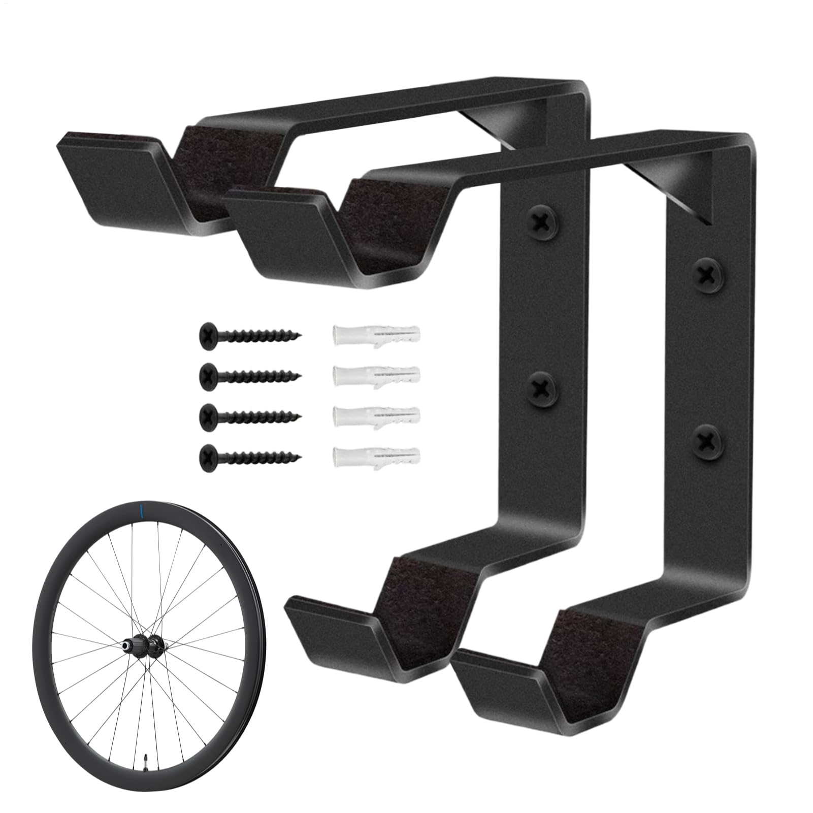 Soporte de pared para neumáticos de bicicleta, 2 unidades, acero resistente, soporte vertical para exhibición de neumáticos de bicicleta, para entusiastas de la bicicleta, coleccionistas, interiores