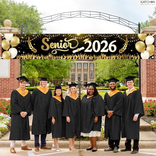 Image of KatchOn, Xtralarge Yard Banner Graduation Decorations 2026-120x20 Inch | Senior 2026 Congrats Grad Banner for Outdoor Graduation Yard Signs Class of 2026 for Graduation Party Decorations