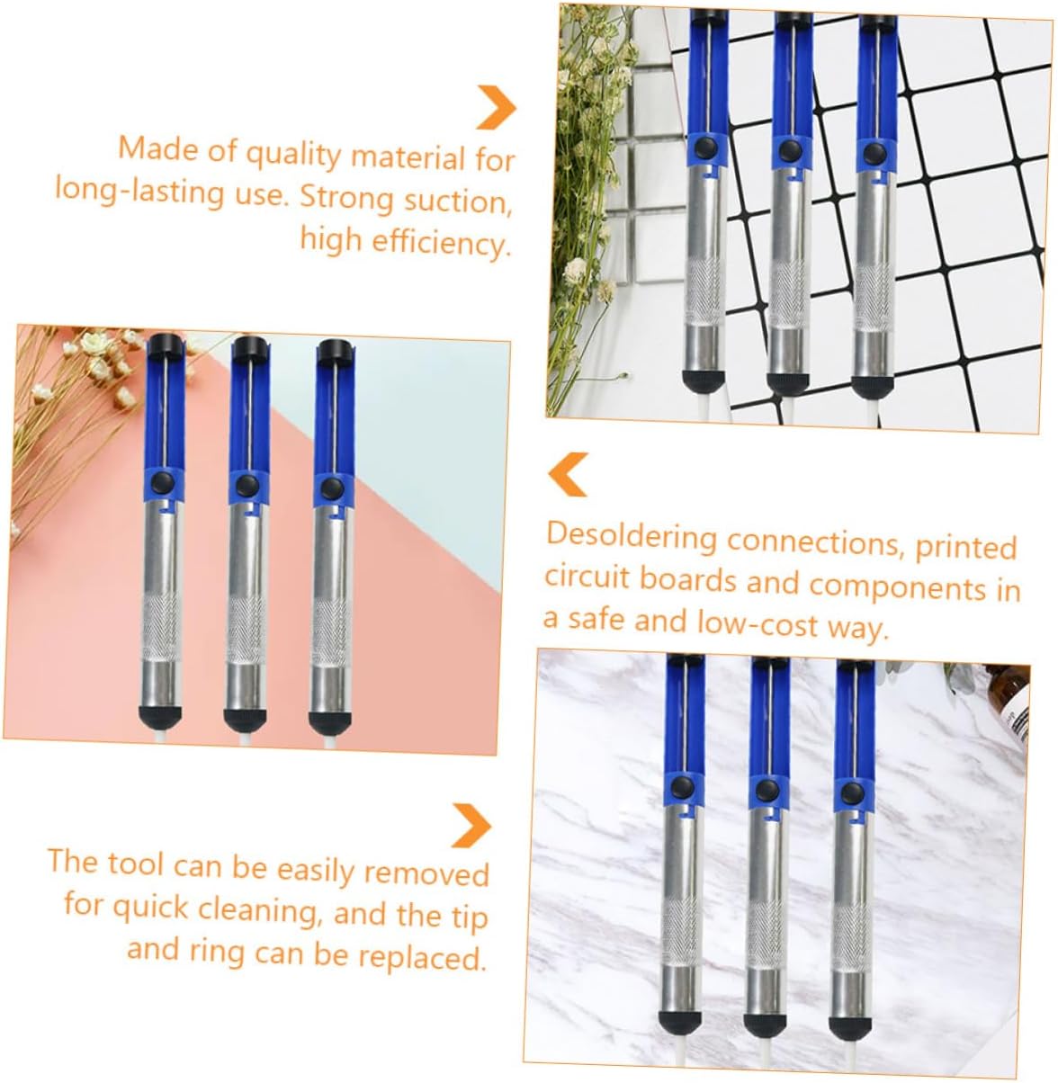 OSALADI 5pcs Desoldering Sucker Pump Soldering Sucker Pen Solder Removal Tool Lightweight Solder for Electronics