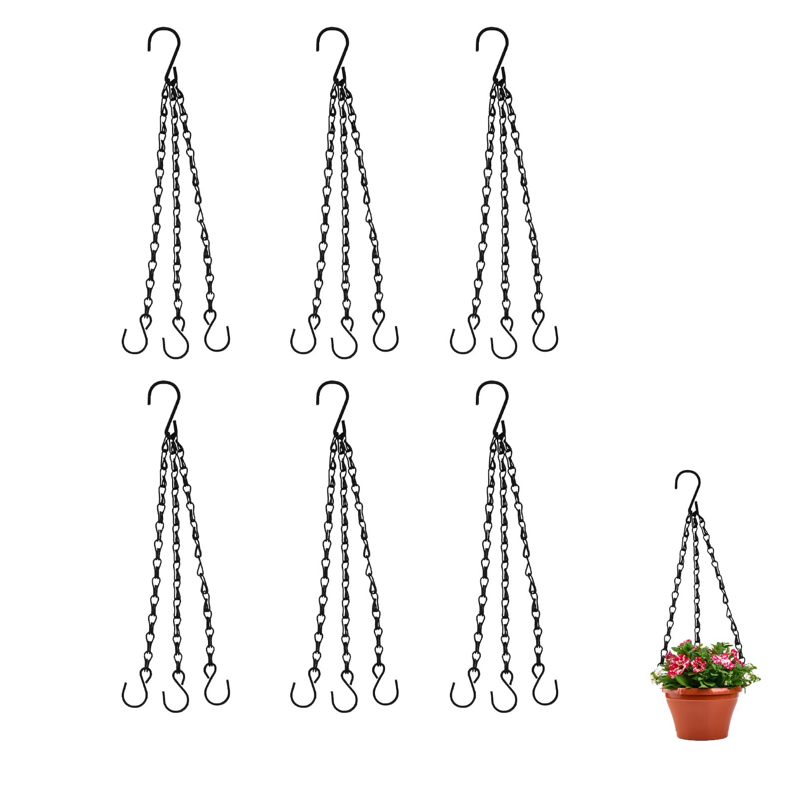 lot 6 suspensions plante crochet chaîne