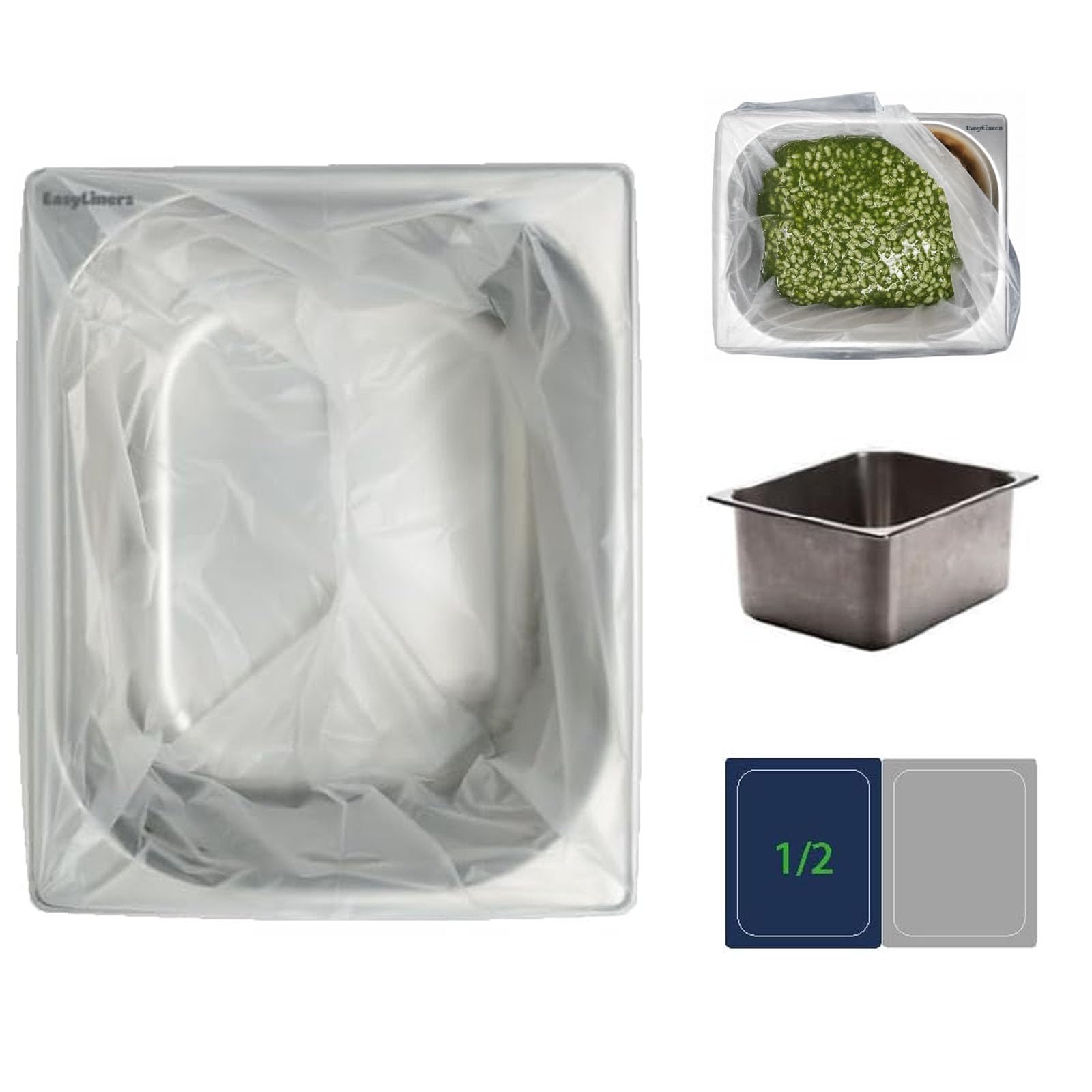 Forros desechables para calentadores de alimentos y mesas de vapor de tamaño 1/2