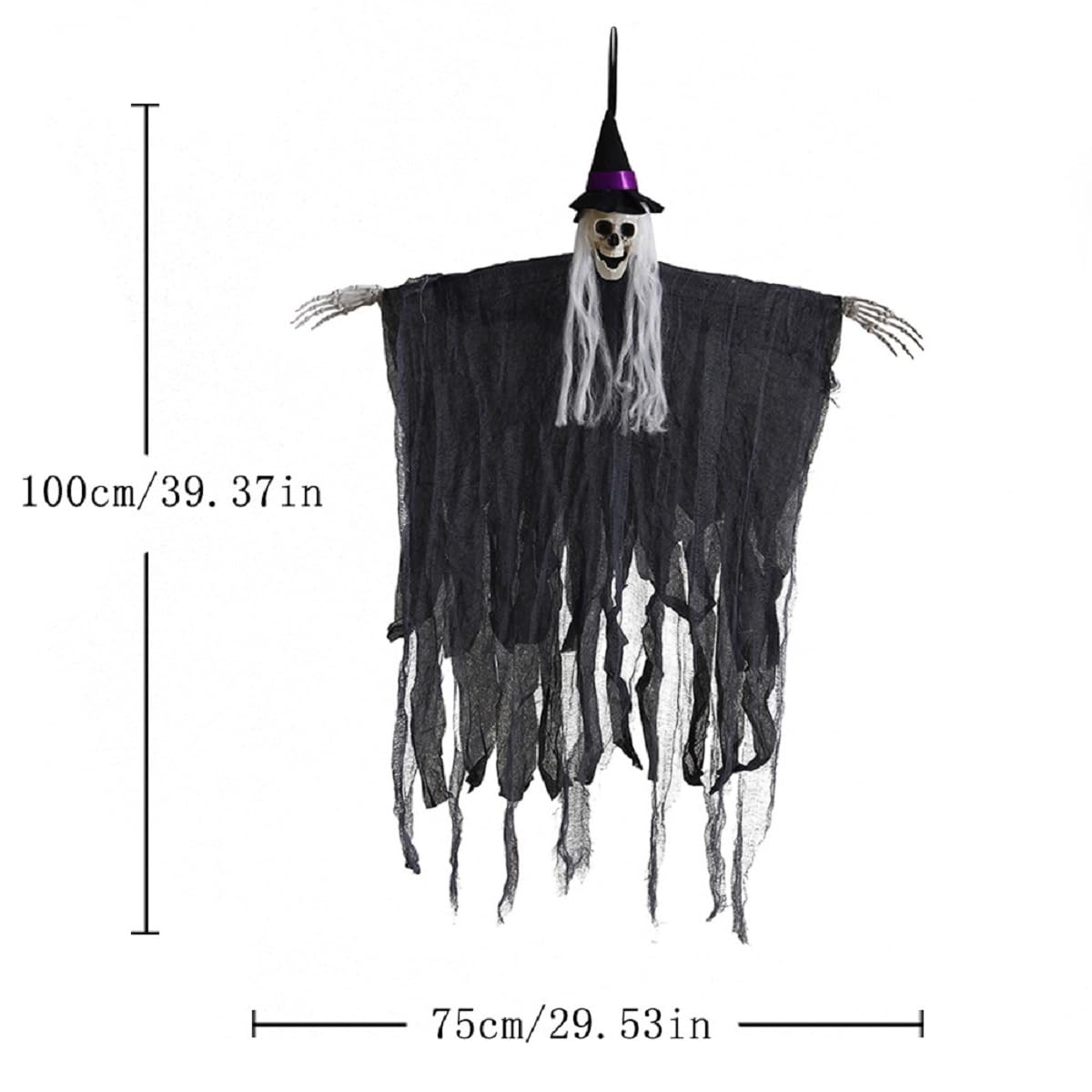 Wiszący szkielet na Halloween - dekoracja horroru na imprezy, podwórko i dom - rekwizyt duchów