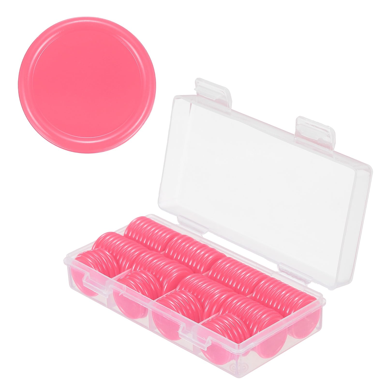sourcing map 100Pcs Plastic Poker Chips, 20mm, Pink
