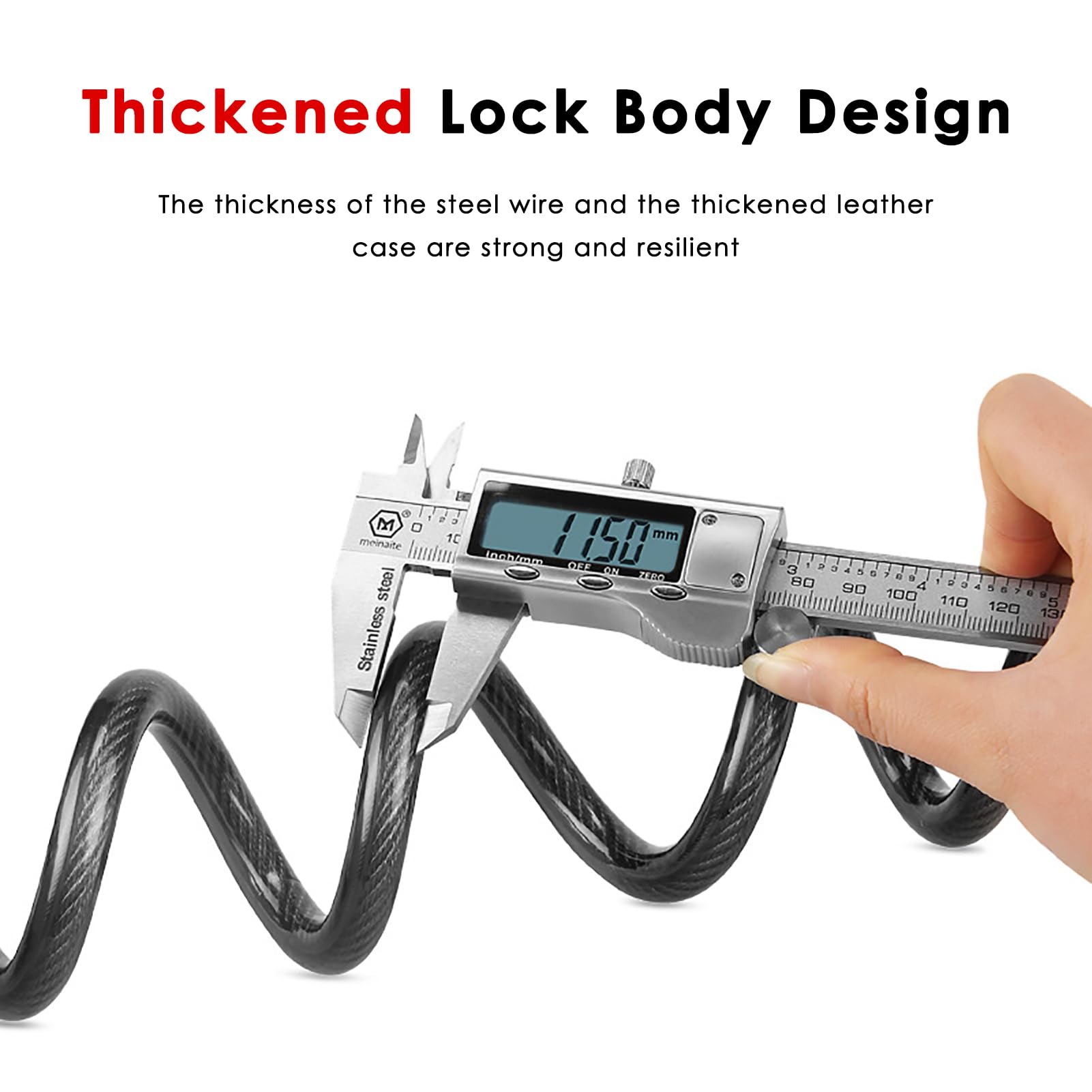 Lucchetto a catena antifurto per bici con allarme 110 dB, resistente e sicuro - Protegge fino a due biciclette contemporaneamente