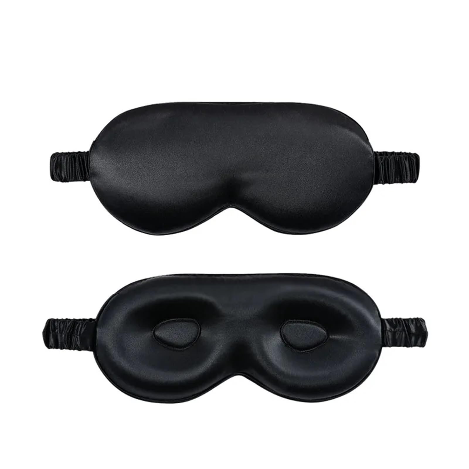 Antifaz De Seda Máscara de Ojos estereoscópica 3D de Seda Real, Antifaz de Seda Morera, Antifaz elástico sin presión for Dormir y Viajar para Siesta Meditación Descanso(Blsck)
