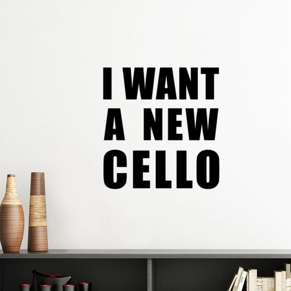 Violoncelle silhouette amovible wall sticker art mural stickers DIY noir 30cm