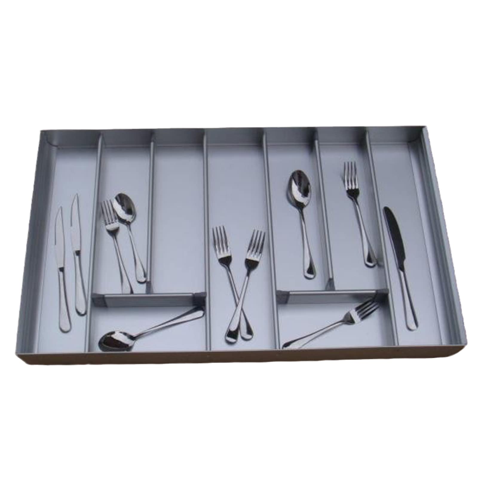 Bandeja para cubiertos Organizador de cajones grande Bandeja para cubiertos Caja de inserción de cajón con compartimentos Soporte para utensilios para el hogar Accesorios de cocina Caja de cubiertos
