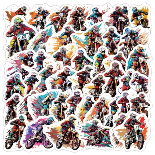 Huaxintoys Lot D'autocollants de Moto, Motocross Stickers pour Bricolage, Ordinateur Portable, Bagage, Réfrigérateur, Skateboard, Vélo, Téléphone,...