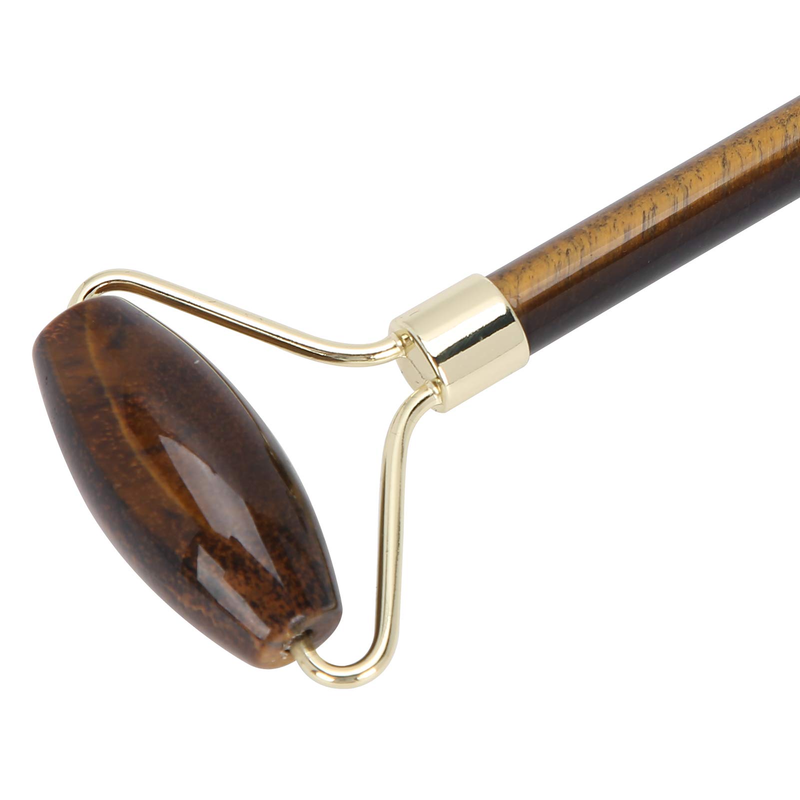 Rodillo de jade, masajeador facial, rodillo facial para piel, ojos, cuello para antienvejecimiento, reduce las arrugas de los ojos y la circulación sanguínea(ámbar)
