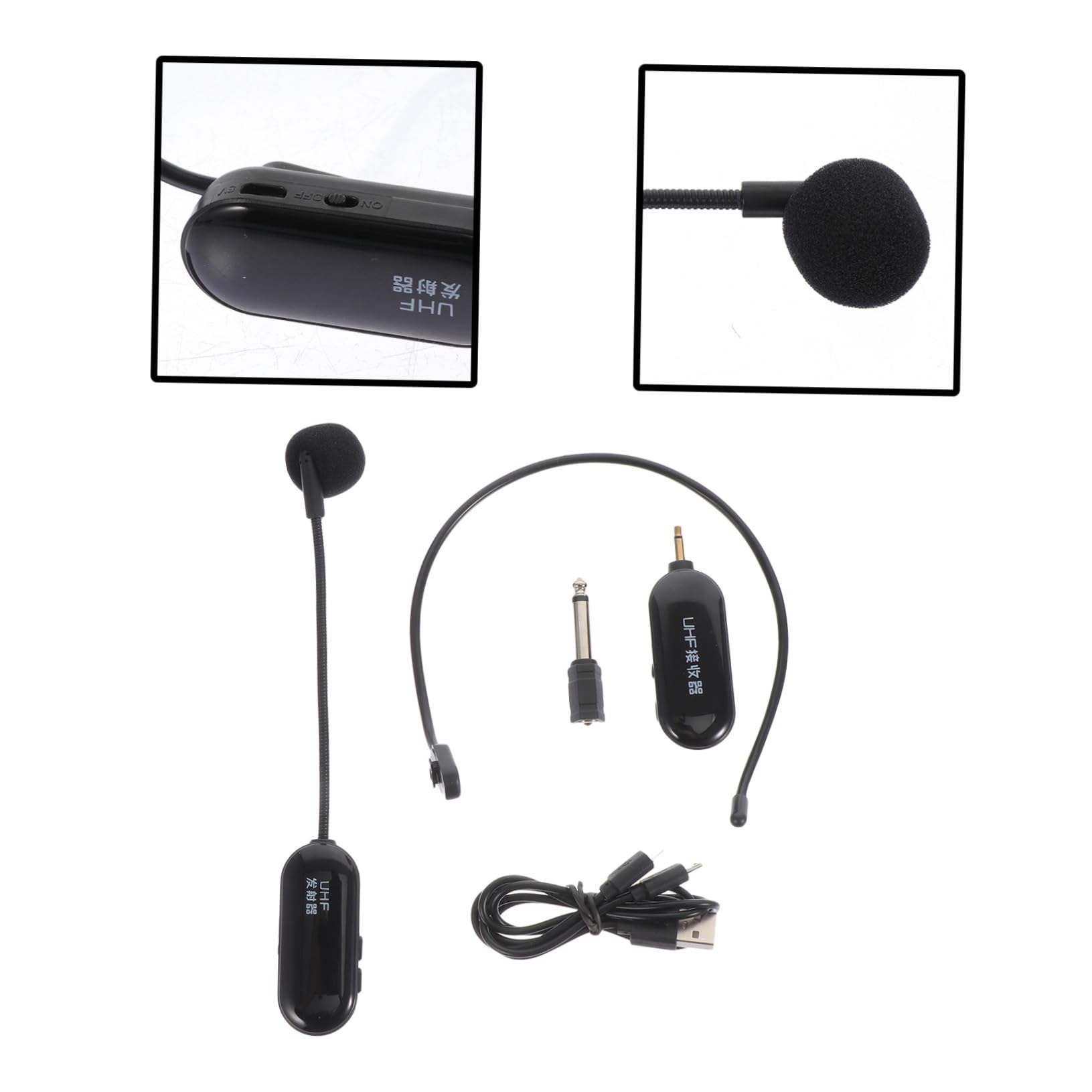 Mipcase Micrófono Inalámbrico Pequeño UHF para Profesores y Artistas, Ligero Conexión Inalámbrica, Material Abs y Batería Recargable de Larga Duración