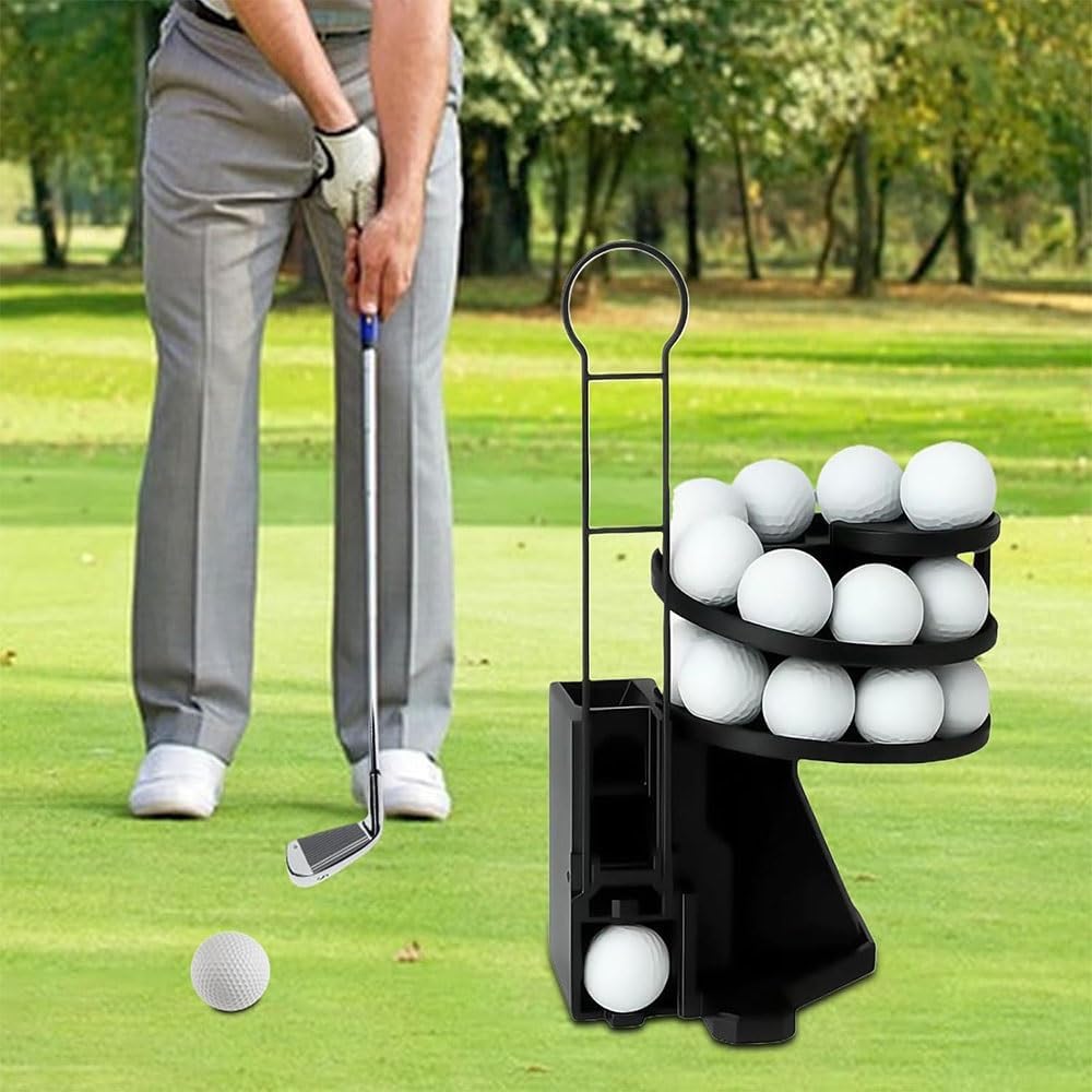 Golf Ball Dispenser, High-Efficiency Ball Transfer with Delivery Track, Floor Standing Teeing Device, 3D Printing Technology for Practice Swing Puttino