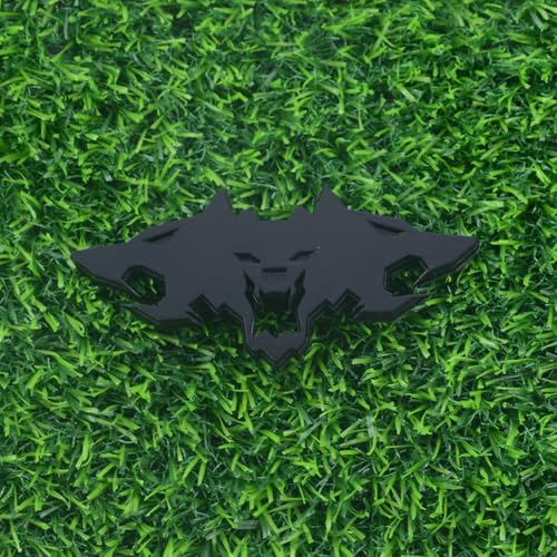 Image of 1x Wolf Emblems 3D Tailgate Side Badges Logo Fit for Tsla Cybertruck Car Truck Motorcycles (Matte Black)