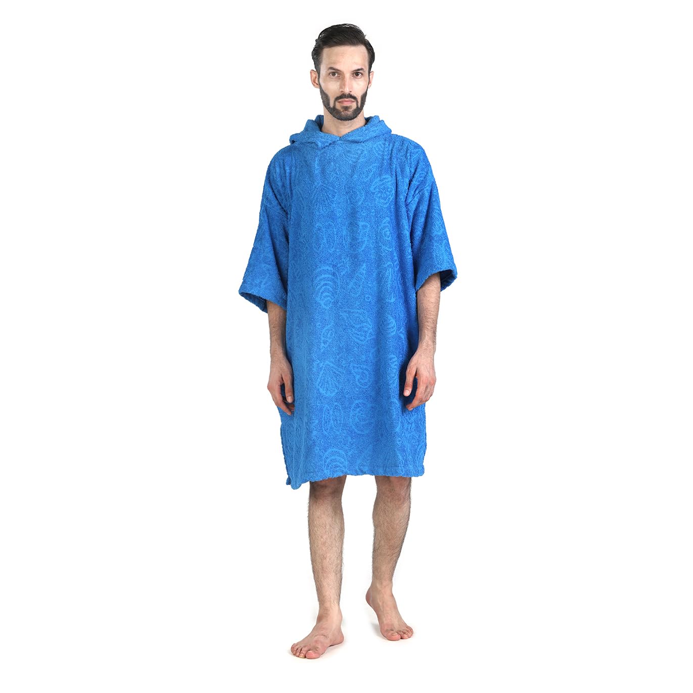 ALLEN & MATE 100% Cotton Hooded Surf Poncho Unisex Oversized Towelling Changing Robe for Men & Women, Swim Beach Towel