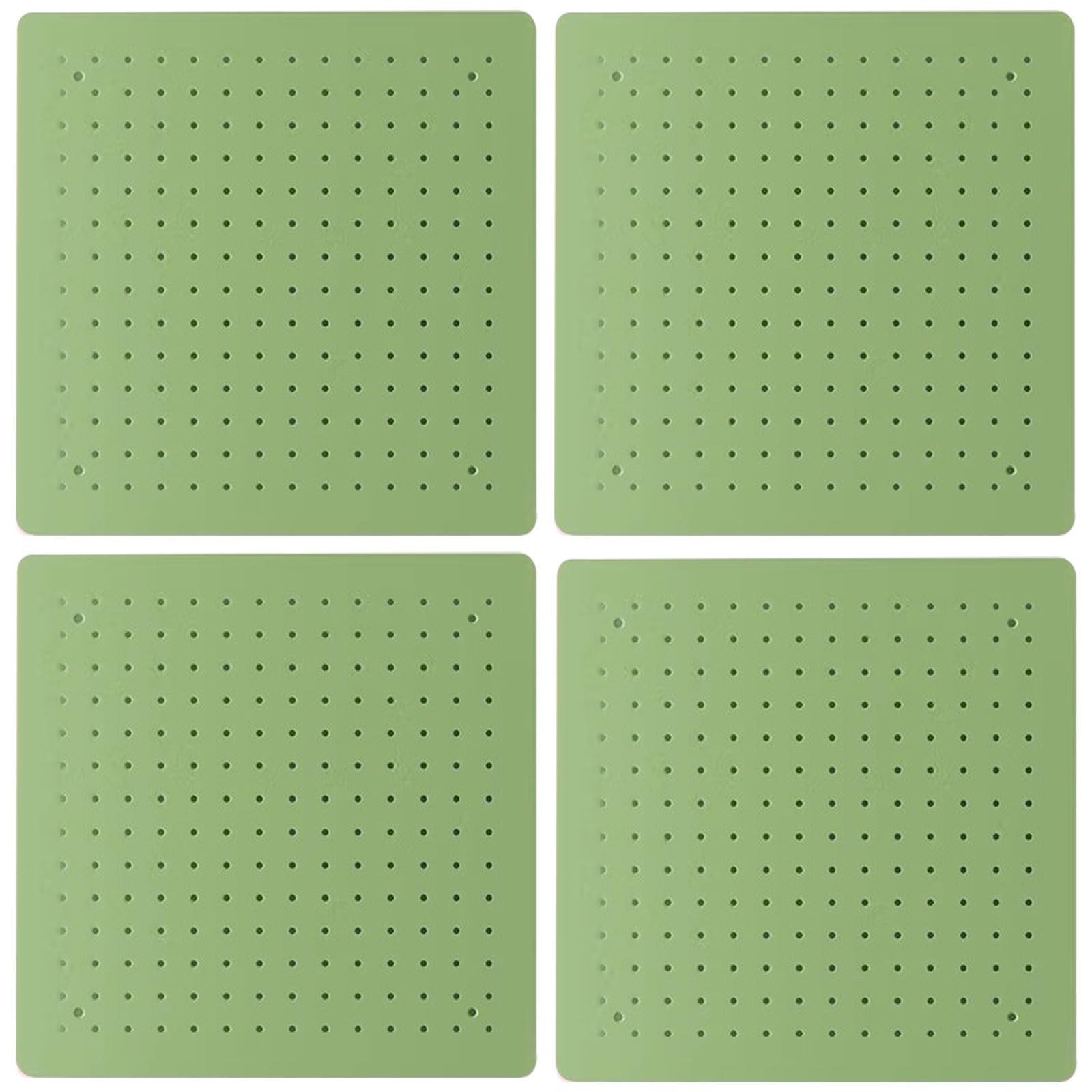 Pack De 4 Tableros Perforados Modulares, Estante De Pared De Acero Inoxidable, Para Garaje(Green color)