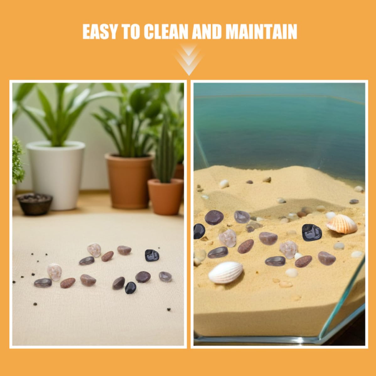 POPETPOP Piedras de Acuario Pulidas Naturales de Río para Decoración de Peceras y Jardines, Guijarros de Cobblestone Versátiles Mantenimiento