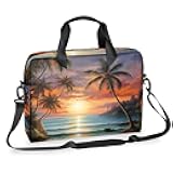 DXTKWL Laptop Bag Beach Sunset Tropical Palm Tree Laptop Case Sleeve Messenger Bags with Shoulder Strap Briefcase for Laptop 13 14 14.5 15.6 16 in