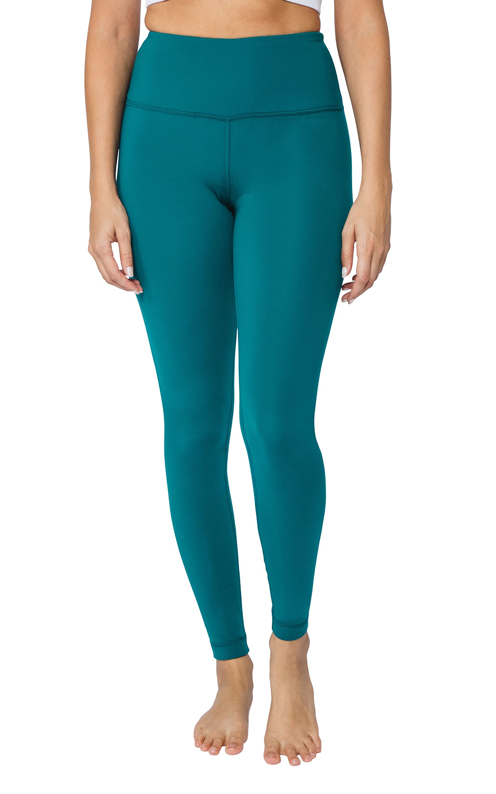 YogaliciousSquat Proof Fleece Lined Legging High Waisted Thermal Winter Running Pants for Women - Pacific - Large