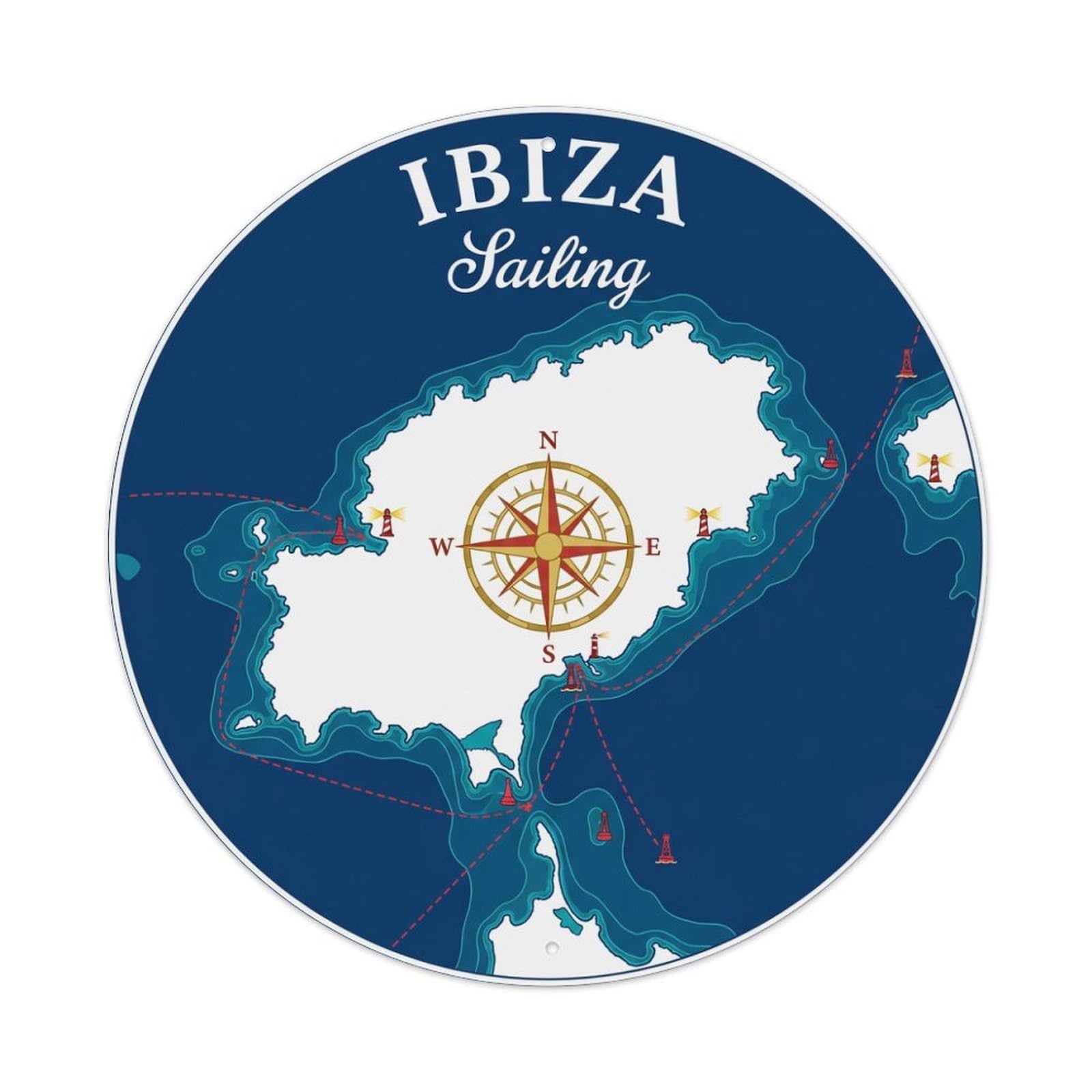 Tgrcjimh Style Metal Tin Sign Vintage Travel Ibiza Spain Province